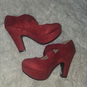 Elegant Red Platform Heels